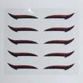 5 ζευγάρια αυτοκόλλητα eyeliner με κόκκινο και μαύρο γκλίτερ για μακιγιάζ πάρτι - Κόκκινο