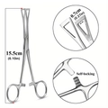 Polished stainless steel 15.5cm piercing clamp with self-locking triangular open head - 12# Triangle Closed Clamp 0.7cm