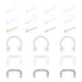 Clear acrylic and metal nose rings set including L-shape studs and horseshoe retainers - L-Shape And Straight Bone And Horseshoe And U-Shape Mix