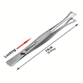 14cm stainless steel body piercing forceps with a sliding lock mechanism and round tip - 14# Triangle Open Locking Tweezers