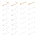 Detailed grid view of clear and flesh-toned acrylic nose studs in L-shape and bone styles - Style B (L-Shaped and Ball Head)