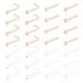 28pcs invisible acrylic nose stud set with clear and flesh tone L-shape and bone styles - Style C (L-Shaped and Ball Head)