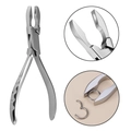 Professional stainless steel body piercing pliers with textured grip and round jaw - 21# Ring Closing Pliers