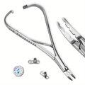Stainless steel dermal anchor forceps with crystal piercing jewelry parts - 22# 3-Hole Dermal Anchor Holding Clamp