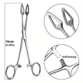 16cm stainless steel body piercing forceps with self-locking triangular serrated jaws - 23# Inverted Triangle Clamp