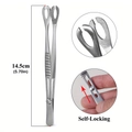 Self-locking stainless steel piercing clamp with round head and non-slip handle 14.5cm - 25# Round Open Positioning Clamp