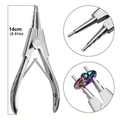 Professional 14cm stainless steel piercing ring opening pliers with 3-step cylinder tips - 26# Ring Expanding Pliers