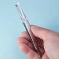 Silver stainless steel blackhead tweezers with double ring heads for pore cleaning - 30# Ball Holding Tweezers