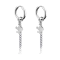 Silver stainless steel punk scorpion drop earrings with a sleek metal chain design - Scorpion Chain (Style-5)