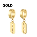 Orecchini punk gothic in acciaio inossidabile dorato con pendenti a forma di rasoio - Stile Lama Cava / Oro
