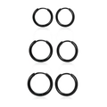 Set of six black 316L stainless steel hoop earrings for cartilage and tragus piercings - 8mm / Gold
