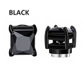 Square black zircon magnetic stud earrings with four-prong setting for unpierced ears - Black Square Zirconia (Pair) / Black Style C
