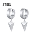 Orecchini punk in acciaio inossidabile argento con ciondolo a piramide in stile rock goth - Cono Appuntito / Argento