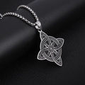 Halskette aus Edelstahl mit keltischem Knoten Anhänger im Vintage-Stil für Herren - Silber