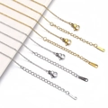 Polished 18k gold and silver stainless steel O-chain necklaces with lobster clasps - 40cm+5cm / Silver
