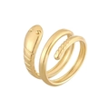 Chic gold serpent wrap ring featuring a triple-coil snake design for women - Gold