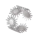 French vintage style adjustable 18k gold plated sunflower ring with minimalist metal design - Steel