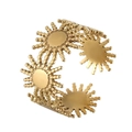 French vintage style 18k gold plated sunburst sunflower open ring for women - Gold