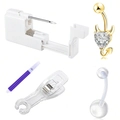 Kit piercing ombelico con gioiello cuore diavolo dorato e accessori monouso inclusi - Set Misto-2 (Cuore Oro)