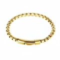 Bracelet chaîne box dorée minimaliste moderne avec finition polie et fermoir courbé - 23CM / Or