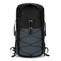 Front view of professional lightweight hiking backpack with trekking pole attachments - 30L / Black