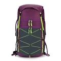 Purple and grey lightweight hiking backpack with neon green accents and trekking pole hooks - 30L / Purple