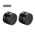 Minimalist 6mm matte black magnetic stud earrings with circular flat disk design - Style B Small / Black