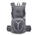 Grey cycling backpack with safety reflective strips and multiple storage compartments - Gray