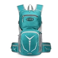 Cyan blue outdoor cycling backpack with reflective strips and multi-compartment design - Green