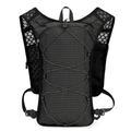 Black lightweight running hydration vest with breathable mesh straps for hiking - Black