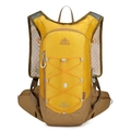 Bright yellow 18L outdoor hiking backpack with adjustable bungee cords and mesh straps - Yellow