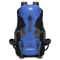 Zaino da trekking da 60 litri blu e nero ad alta capacità per escursioni e campeggio - 60 Litri / Blu Reale