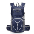 Outdoor cycling backpack in dark blue with reflective V-pattern and waist zip pockets - Dark Blue