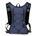 Deep blue cycling backpack with breathable mesh straps and adjustable bungee cord system - Dark Blue