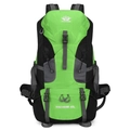 Zaino da trekking 60L verde e nero con spallacci ergonomici e scomparti multifunzionali - 60 Litri / verde chiaro