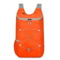 Mochila de senderismo plegable naranja impermeable con correas de malla y cordón elástico - Naranja