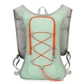 Lightweight mint green hydration vest with orange bungee cords for trail running and cycling - Light Green