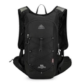Black 18L outdoor hiking backpack with breathable mesh straps and honeycomb texture - Black