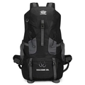 Black and grey VANAHEIMR 60L hiking backpack for outdoor trekking and camping - 60 Liters / Black