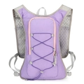 Lightweight purple hydration vest for running with breathable mesh and bungee cords - Purple