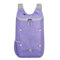 Purple foldable lightweight hiking backpack with water-resistant fabric and mesh straps - Purple
