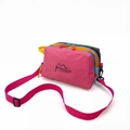 Bolso bandolera multicolor impermeable en rosa y azul con correa de hombro ajustable ya - Rosa