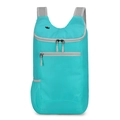 Lightweight foldable outdoor backpack in turquoise blue with grey water-resistant fabric - Blue