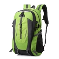 Zaino da esterno in nylon impermeabile verde fluorescente e grigio con porta USB - Verde