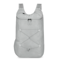 Light grey foldable outdoor sports backpack with water-resistant fabric and elastic cords - Gray