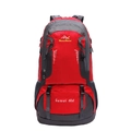 Large capacity 60L outdoor hiking backpack in red and dark grey for men travel - 60L / Red