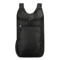 Lightweight black foldable outdoor backpack with water resistant ripstop fabric - Black