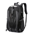 Zaino da trekking nero impermeabile con cinghie grigie e design a nido d'ape - Nero