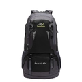 Zaino da trekking 60L grigio scuro per sport all'aperto con spallacci e tasche a rete - 60L / Nero