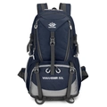 Zaino da trekking 50L blu scuro con schienale in rete traspirante e tessuto di nylon - Grande Capacità / Blu scuro